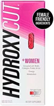 Hydroxycut + Women Pills with Biotin & Collagen | Hair Nails and Skin Vitamins | Iron Supplement | Energy Pills, 60 Count (1 Pack)